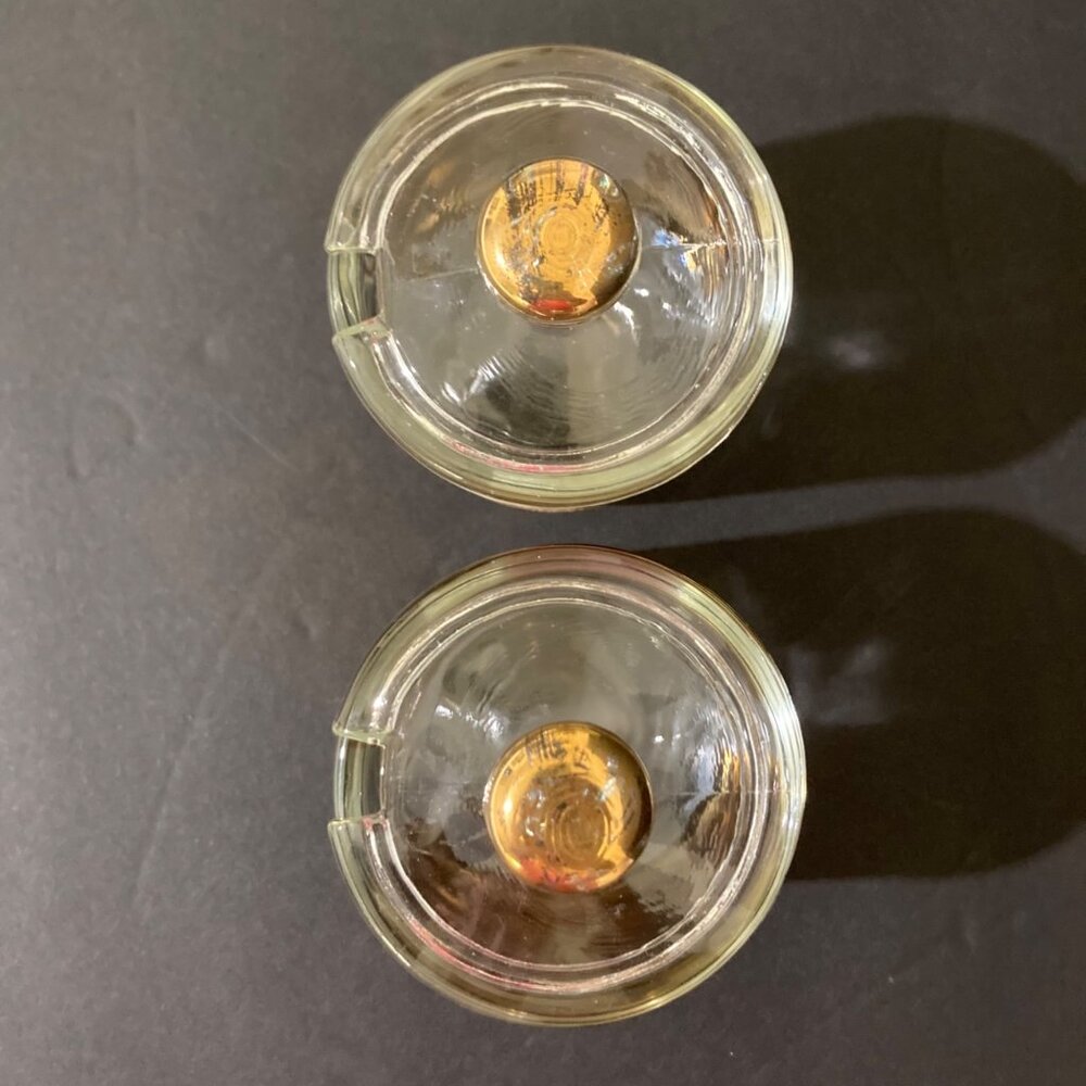 Culver Glass 22kt Gold Gilt Condiment Or Olive Onion Barware Set of 2 - Picture 6 of 10